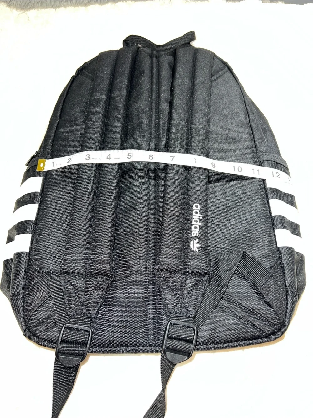 adidas Black Youth Originals Backpack with White Stripes NWT